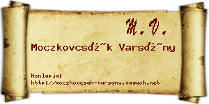 Moczkovcsák Varsány névjegykártya
